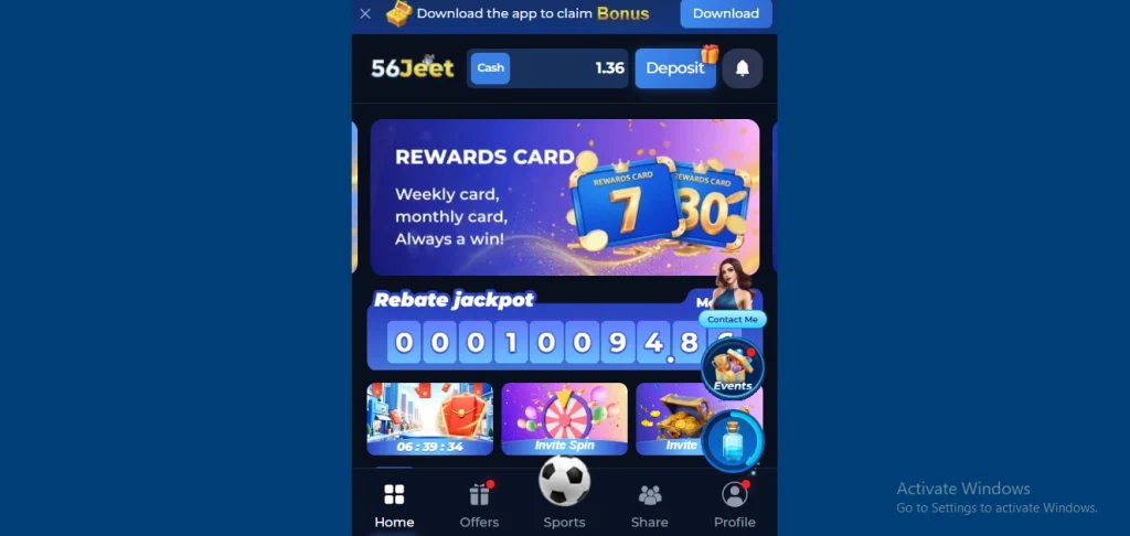 56Jeet Game Interface Screenshot