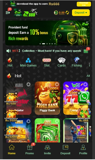 Z555 Game Interface Screenshot