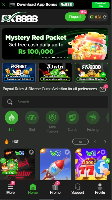 PK8888 Game Interface Screenshot
