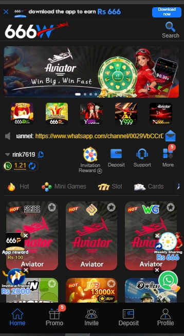 666W Game Interface Screenshot