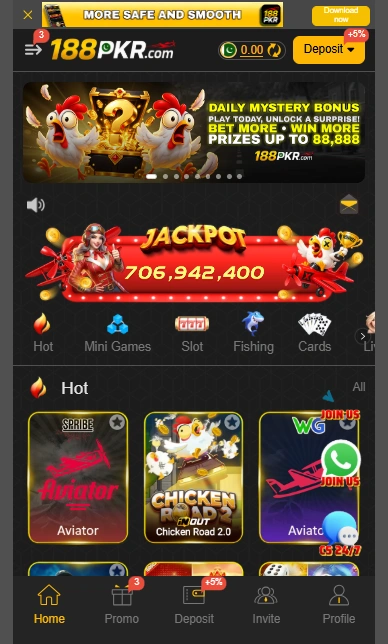 188PKR Game Interface Screenshot
