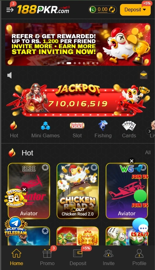 188Win Game Interface Screenshot