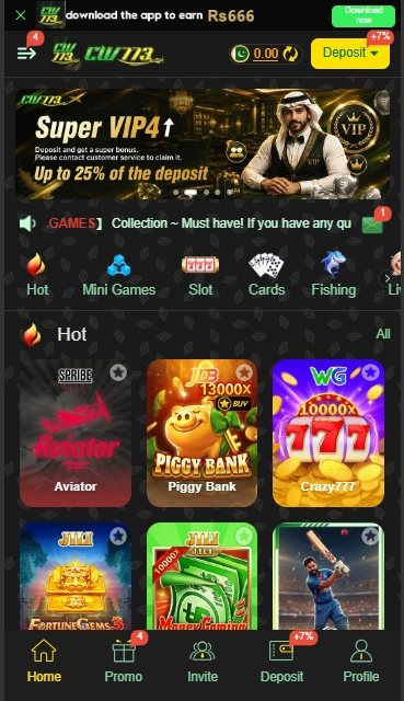 CW773 Game Interface Screenshot