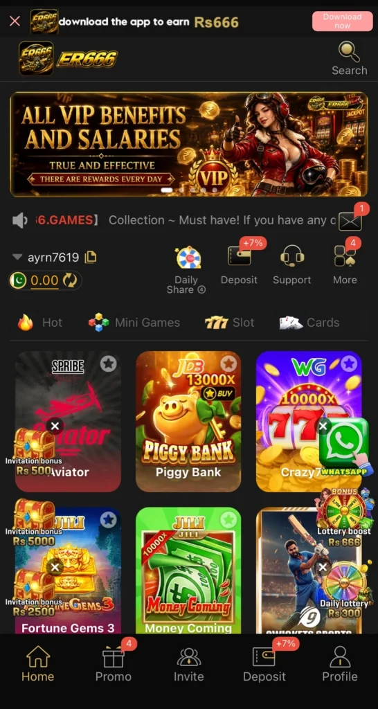 ER666 Game Interface Screenshot