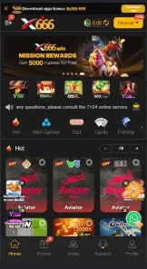 X666 Game Interface Screenshot